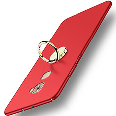 Hard Rigid Plastic Matte Finish Cover with Finger Ring Stand A02 for Huawei Mate S Red