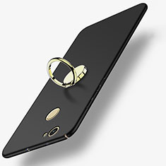 Hard Rigid Plastic Matte Finish Cover with Finger Ring Stand A02 for Huawei Nova Black