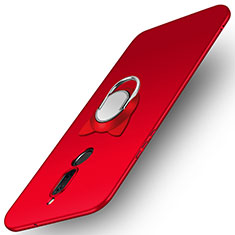 Hard Rigid Plastic Matte Finish Cover with Finger Ring Stand A02 for Huawei Rhone Red