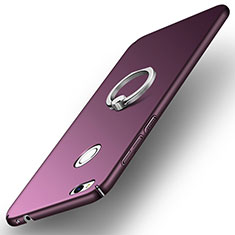 Hard Rigid Plastic Matte Finish Cover with Finger Ring Stand A03 for Huawei Honor 8 Lite Purple