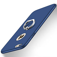 Hard Rigid Plastic Matte Finish Cover with Finger Ring Stand for Apple iPhone 6 Blue