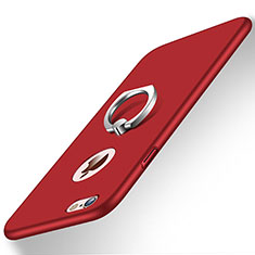 Hard Rigid Plastic Matte Finish Cover with Finger Ring Stand for Apple iPhone 6S Red