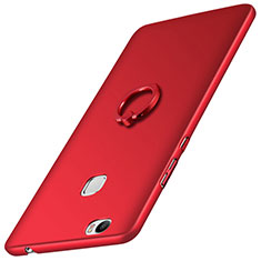 Hard Rigid Plastic Matte Finish Cover with Finger Ring Stand for Huawei Honor V8 Max Red