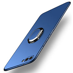 Hard Rigid Plastic Matte Finish Cover with Finger Ring Stand for Huawei Nova 2S Blue