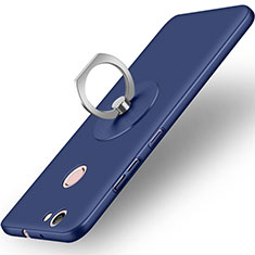 Hard Rigid Plastic Matte Finish Cover with Finger Ring Stand for Huawei Nova Blue