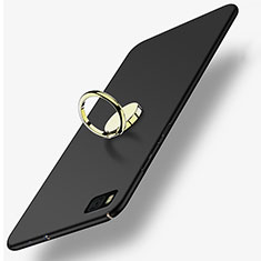Hard Rigid Plastic Matte Finish Cover with Finger Ring Stand for Huawei P8 Black