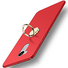 Hard Rigid Plastic Matte Finish Cover with Finger Ring Stand for Xiaomi Redmi 4 Prime High Edition Red