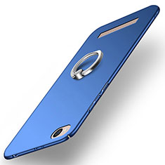 Hard Rigid Plastic Matte Finish Cover with Finger Ring Stand for Xiaomi Redmi 5A Blue