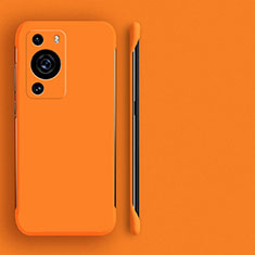 Hard Rigid Plastic Matte Finish Frameless Case Back Cover for Huawei P60 Orange