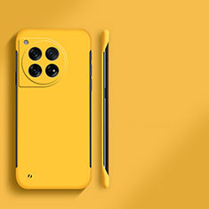 Hard Rigid Plastic Matte Finish Frameless Case Back Cover for OnePlus 12 5G Yellow