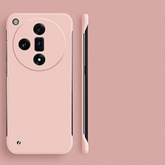 Hard Rigid Plastic Matte Finish Frameless Case Back Cover for Oppo Find X7 Ultra 5G Pink