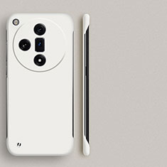 Hard Rigid Plastic Matte Finish Frameless Case Back Cover for Oppo Find X7 Ultra 5G White