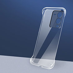 Hard Rigid Plastic Matte Finish Frameless Case Back Cover for Vivo V25 Pro 5G Clear