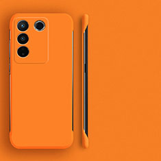 Hard Rigid Plastic Matte Finish Frameless Case Back Cover for Vivo V27 5G Orange