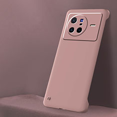 Hard Rigid Plastic Matte Finish Frameless Case Back Cover for Vivo X80 5G Pink