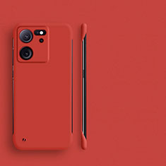 Hard Rigid Plastic Matte Finish Frameless Case Back Cover for Xiaomi Mi 13T 5G Red