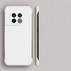 Hard Rigid Plastic Matte Finish Frameless Case Back Cover P01 for OnePlus 11 5G White