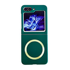 Hard Rigid Plastic Matte Finish Frameless Case Back Cover with Mag-Safe Magnetic BH1 for Samsung Galaxy Z Flip5 5G Midnight Green