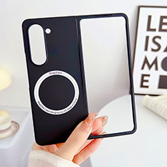 Hard Rigid Plastic Matte Finish Frameless Case Back Cover with Mag-Safe Magnetic BH1 for Samsung Galaxy Z Fold5 5G Black