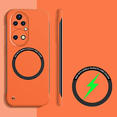 Hard Rigid Plastic Matte Finish Frameless Case Back Cover with Mag-Safe Magnetic for Huawei P50e Orange