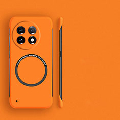 Hard Rigid Plastic Matte Finish Frameless Case Back Cover with Mag-Safe Magnetic for OnePlus 11 5G Orange
