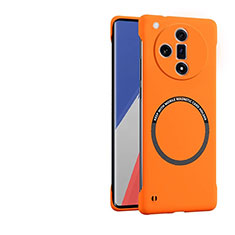 Hard Rigid Plastic Matte Finish Frameless Case Back Cover with Mag-Safe Magnetic for Oppo Find X7 5G Orange