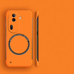 Hard Rigid Plastic Matte Finish Frameless Case Back Cover with Mag-Safe Magnetic for Oppo Reno11 Pro 5G Orange