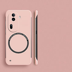Hard Rigid Plastic Matte Finish Frameless Case Back Cover with Mag-Safe Magnetic for Oppo Reno11 Pro 5G Pink