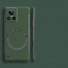 Hard Rigid Plastic Matte Finish Frameless Case Back Cover with Mag-Safe Magnetic for Realme GT Neo3 5G Midnight Green