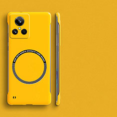 Hard Rigid Plastic Matte Finish Frameless Case Back Cover with Mag-Safe Magnetic for Realme GT Neo3 5G Yellow