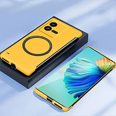 Hard Rigid Plastic Matte Finish Frameless Case Back Cover with Mag-Safe Magnetic for Vivo iQOO 10 Pro 5G Yellow