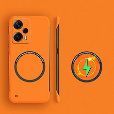 Hard Rigid Plastic Matte Finish Frameless Case Back Cover with Mag-Safe Magnetic for Xiaomi Poco F5 5G Orange