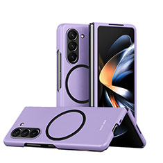 Hard Rigid Plastic Matte Finish Frameless Case Back Cover with Mag-Safe Magnetic QH1 for Samsung Galaxy Z Fold5 5G Purple