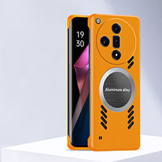 Hard Rigid Plastic Matte Finish Frameless Case Back Cover with Mag-Safe Magnetic S01 for Oppo Find X7 5G Orange