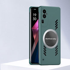 Hard Rigid Plastic Matte Finish Frameless Case Back Cover with Mag-Safe Magnetic S01 for Oppo Reno10 Pro+ Plus 5G Green
