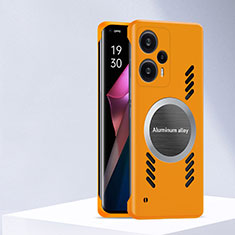 Hard Rigid Plastic Matte Finish Frameless Case Back Cover with Mag-Safe Magnetic S01 for Xiaomi Poco F5 5G Orange
