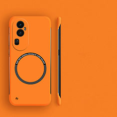 Hard Rigid Plastic Matte Finish Frameless Case Back Cover with Mag-Safe Magnetic S02 for Oppo Reno10 Pro+ Plus 5G Orange