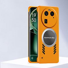 Hard Rigid Plastic Matte Finish Frameless Case Back Cover with Mag-Safe Magnetic S03 for Oppo Find X6 Pro 5G Orange