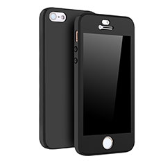 Hard Rigid Plastic Matte Finish Front and Back Case 360 Degrees Cover for Apple iPhone 5 Black