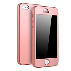 Hard Rigid Plastic Matte Finish Front and Back Case 360 Degrees Cover for Apple iPhone 5S Rose Gold