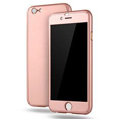 Hard Rigid Plastic Matte Finish Front and Back Case 360 Degrees Cover M02 for Apple iPhone 6 Plus Rose Gold