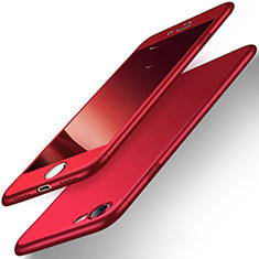 Hard Rigid Plastic Matte Finish Front and Back Case 360 Degrees for Apple iPhone 8 Red