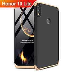 Hard Rigid Plastic Matte Finish Front and Back Case 360 Degrees for Huawei Honor 10 Lite Gold and Black