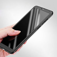Hard Rigid Plastic Matte Finish Front and Back Case 360 Degrees for Huawei Honor 7X Black