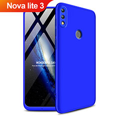 Hard Rigid Plastic Matte Finish Front and Back Case 360 Degrees Q01 for Huawei Nova Lite 3 Blue