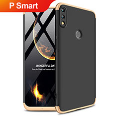 Hard Rigid Plastic Matte Finish Front and Back Case 360 Degrees Q01 for Huawei P Smart (2019) Gold and Black