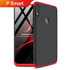 Hard Rigid Plastic Matte Finish Front and Back Case 360 Degrees Q01 for Huawei P Smart (2019) Red and Black