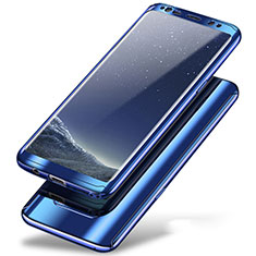 Hard Rigid Plastic Matte Finish Front and Back Cover Case 360 Degrees A01 for Samsung Galaxy Note 8 Blue