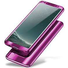 Hard Rigid Plastic Matte Finish Front and Back Cover Case 360 Degrees A01 for Samsung Galaxy Note 8 Duos N950F Purple