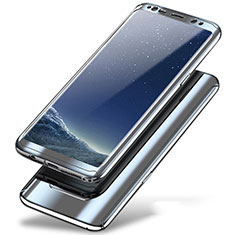 Hard Rigid Plastic Matte Finish Front and Back Cover Case 360 Degrees A01 for Samsung Galaxy Note 8 Duos N950F Silver
